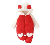 Générique Bébé Filles Garçons Combinaison De Ski Hiver Polaire Combinaisons Neige Garçon Tenues Pour Les Tout-Petits 9-12 Mois Infantile Fille Chaud Barboteuse Pilote Body (Rouge,0-3 mois)