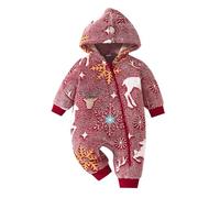 Générique Bébé Filles Garçons Combinaison De Ski Hiver Unisexe Ours Oreille À Capuche Idéal Pour L’Hiver Manteau Enfant Garçon Body Fille 9 Mois Combinaisons Et Barboteuses (Rouge,12-18 mois)