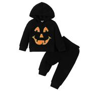 Générique Bébé Garçon Fille Halloween Costumes 2 Pièces Deguisement Costume d'habillage d'Halloween Pyjama Mignon Ensemble Sweat Pull Citrouille Pantalon Chauve- Souris pour Habillage de Fête