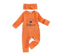 Générique Bébé Halloween Bodysuit Pyjama Combinaison Garçon Fille Mon 1er Barboteuse Citrouille Sourire Tenues Enfant Chauve-Souris Survêtement Nœud Papillon