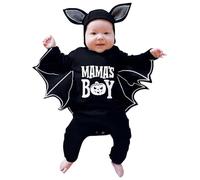 Générique Bebe Halloween Costume, Ensemble de Chauve Souris à Capuchon Amusant avec Chapeau d'oreille comme Costume d'halloween Nouveau-né 0-24 Mois