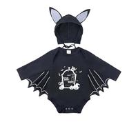 Générique Bebe Halloween Deguisement Fille Garçon Mes Premières Tenues D'Halloween Unisexe 3-24 Mois Costume Chauve Souris Enfant 13 14 Ans Robe Noire Costumes Tenue Garcon (b-Le noir1,12-18 mois)