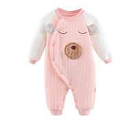Générique Bébé Hiver Combinaison De Neige Doudoune Garçon Fille Snowsuit Avec Gants Chaud Manteau Nouveau-Né 3-36 Mois Combinaisons Ski Body Papy Mamie Barboteuse Bebe 18 (Rose,3-6 mois)