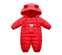 Générique BéBé Hiver Combinaison de Neige, Manteau Manche Longue Enfant Combi avec moufles et Chaussons bébé 2 en 1 Mauve 12M | Combinaison Bebe | Footed Combinaisons Chaud Barboteuse Jumpsuit,