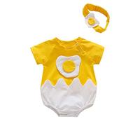 Générique Bebe Poussins Paques Costume Tenues De Photographie Bébé 0-6 Mois Barboteuse Pour Garçon Et Fille Combinaison Neige Nouveau-Né Déguisement Oeuf Bunny 6 12 Props (Jaune-B,18-24 mois)