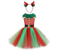Générique Bébés Filles Noël Tutu Jolie Robe, Ensemble De VêTements De NoëL pour BéBé Fille Ensemble Bandeaux Robe Noel Bebe 0 Mois | Enfant Bébés Filles C'est Mon 1er / 2ème Anniversaire Princesse
