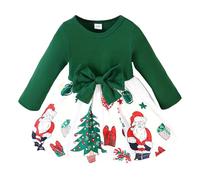 Générique Bébés Filles Noël Tutu Jolie Robe, Tenue De NoëL pour Petite Fille My 1st Christmas Romper Bodysuit Costume de Robes Princesse Robe PèRe Bebe Fille