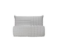 BULTEX Banquette BZ BECCI 3 places - L 142 x P 101 cm - Tissu noir et blanc