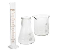 Générique Bécher 50 Ml Fiole Conique 50 Ml Cylindre Gradué 50 Ml Kit de Chimie pour Adultes Outil Pédagogique Scientifique pour Mesures Précises en Laboratoire