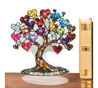 Générique Bedroom Dining Table Acrylic Valentine's Day Statue Decoration | Desktop Acrylics Tree Statue | Colorful Desktop Acrylic Ornament with Base for Mother, Wife