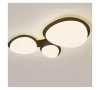 Générique Bedroom light Nordic original wood grain color ceiling light Modern minimalist and creative LED restaurant book room lighting(Walnut wood,D90cm)