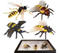 Générique Bee Figurine Set Home Decor, Hand Painted Simulated Honeybee Ornament Collection, Realistic Bee Figure Toy for Display Shelves, Durable Decorative Sculpture, Nature Inspired Accent Piece