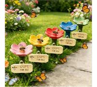 Générique Bee Watering Station for Garden,Handmade Ceramic Mini Pollinator Watering Station,Butterfly Drinking Cup Bees Bath Bowl Gardens Stakes,for Patio, Lawn, Yard, Outdoor Decor