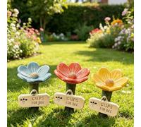 Générique Bee Watering Station for Garden,Handmade Ceramic Mini Pollinator Watering Station,Butterfly Drinking Cup Bees Bath Bowl Gardens Stakes,for Patio, Lawn, Yard, Outdoor Decor