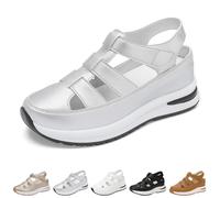 Générique Beelovy Orthopedic Sandals for Women-Soft Adjustable Plus Size Hollow-Out Casual Sandals - Hook & Loop, Comfort Fit (Sliver,35.5)