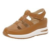 Générique Beelovy Orthopedic Sandals for Women, Women’s Soft Adjustable Sandals, Hook & Loop, Comfort Fit for Wide & Narrow Feet (Light Brown,41)