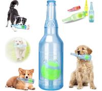 Générique Beer Bottle with Tennis Ball Dog Chew Toy, Cute Squeaky Dog Toys Bottle,Interactive Bottle Toys for Dogs with Ball, for Play and Training (Blue, Grand)