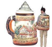 Générique Beer Costume - Classic Ber Mug Jumpsuit Outfit | Breathable Funny Beer Glass Cosplay Wear | Party Apparel | Comfortable Festival Clothing | For Adults Women Men Kids Boy Girl Eve