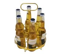 Générique Beer Holder, Golden Wine Holder, 6-Bottle Soda Storage Rack, Elegant Beverage Organizer, 8.66x8.66x11.81 inches Stylish Display Stand, Portable Drink Carrier for Bars and Parties