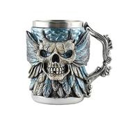 Générique Beer Mug, Skull Cup, Reusable Stainless Steel Resin Drinkware for Coffee, Water, and Beverages, Daily Use, Studio Decor, Restaurants, Road Trips, Friends, Birthday 7.48x6.1x6.89 Inches