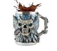 Générique Beer Mug, Skull Resin Cup, Stainless Steel Insert Drinkware, Reusable 17 Oz Water Container for Coffee, Daily Use, Studio, Restaurants, Road Trips, Friends, Birthday, Thanksgiving Gift