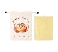 Générique Beeswax Bread Bag - Reusable Natural Food Storage Pouch | Large Homemade Bread Container With Detachable Lining, Beeswax Homemade Bread Bags Container for Freezer Kitchen Bakery