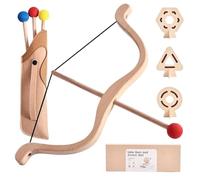 Générique Beginner Kids Bow - Fun Wooden Launch Toy, 18 inches Bow with 3 Targets, Durable Wood Toys with Safe Design, Archery Set Easy Use, Game Toy for Boys Girls Ages 4-8 Indoor Outdoor Play
