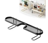 Générique Behind The Faucet Sink Organizer, No-Drill Free Over The Sink Shelf Bathroom, Universal Thickened Behind The Faucet Shelf Bathroom, Space-Saving Countertop Organizer (B-Black,60CM)