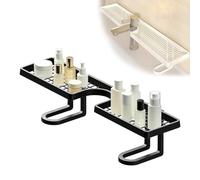 Générique Behind The Faucet Sink Organizer, No-Drill Free Over The Sink Shelf Bathroom, Universal Thickened Behind The Faucet Shelf Bathroom, Space-Saving Countertop Organizer (A-Black,50CM)