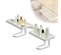 Générique Behind The Faucet Sink Organizer, No-Drill Free Over The Sink Shelf Bathroom, Universal Thickened Behind The Faucet Shelf Bathroom, Space-Saving Countertop Organizer (A-White,50CM)