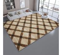 Générique Beige Flanelle Tapis Soft, 90 x 120 cm Antidérapant Moelleux épais Chambre et Chambre d'enfant Lavable Tapise - Minimalisme Plaid Losange Symétrie Design Moderne Tapis pour la décoration