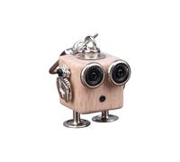 Générique Belle Fait À La Main Punk En Bois Métal Steampunk Robot Charactors Porte-clés Pédant Collier Pour Sac Charme Cool Bijoux Cadeau