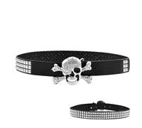 Générique Belt, Skull Belt, Gothic Belt with Bright Pyramid Skull Belt, Rivets Studded Belt for Men, Goth Skull Belt for Women, Fashionable Gothic Belt with Bright Pyramid Studs for Everyday Wear