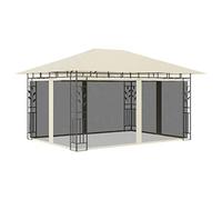Générique Belvédère avec moustiquaire 4x3x2,73 m Crème 180 g/m²,Vie en extérieur,Structures extérieures,Auvents & abris-47970