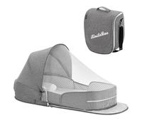 Générique Berceau Portable Pliable - Lit De Voyage pour Bébé avec Moustiquaire Et Auvent, Module De Sommeil Mobile Amovible | Facile À Plier Et Léger - Gris