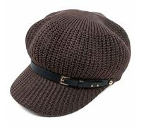 Générique Beret Hats for Women Mesh Breathable Beach Straw Hat Octagonal Cap Straw Women Summer Thin Newsboy Cap Painter Adju Breathable Crochet Beret Short-Brim (Dusty Rose)