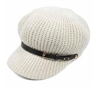 Générique Beret Hats for Women Mesh Breathable Beach Straw Hat Octagonal Cap Straw Women Summer Thin Newsboy Cap Painter Adju Breathable Crochet Beret Short-Brim (White)