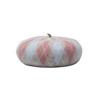 Générique Berets Béret en Laine Color Block, Bonnet à Carreaux décontracté et Tendance for Femme, d'hiver Chaud épais, Unisexe Slouchy(Color1)