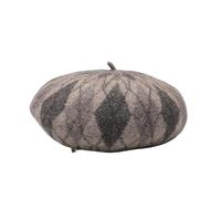 Générique Berets Béret en Laine Color Block, Bonnet à Carreaux décontracté et Tendance for Femme, d'hiver Chaud épais, Unisexe Slouchy(Color2)