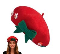 Générique Bérets pour Femmes - Couvre-chef en Nœud Chaud de Style Vintage | Bérets de Noël pour Femmes - Pour Fêtes Déguisements Thanksgiving Nouvel An Cosplay Événements