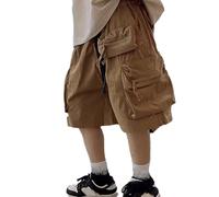 Générique Bermuda cargo pour garçons Pantalon de sport court té Shorts Plage confortable et léger longueur genou Junior Pantalons