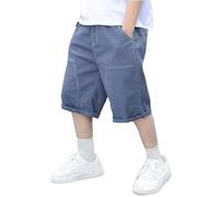 Générique Bermuda Cargo pour garçons Shorts en Coton Garçon et Bermudas Unisexe Ample Respirant Longueur Genou Short Running Ado Garcon 4-14 Ans