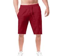 Générique Bermuda Homme Été Taille Elastique avec Poches Short Homme Regular Fit L'été Cordon Ajustable Et Taille Élastique Confortables Coupe Droite Pantalons Courts Idéals pour Le Quotidien