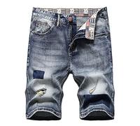 Générique Bermuda Homme Jean Cargo, Shorts Et Bermudas Homme Baggy, Ample À Jambe Large Décontracté Shorts Hip Hop Zippé avec Poches Streetwear Mode Sport Pantalon Droit