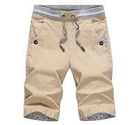 Générique Bermuda Homme Léger Été Shorts De Travail Court avec Poches Taille Elastique L'été Short Cargo Coupe Classique Grandes Tailles Disponibles Homme