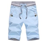 Générique Bermuda Homme Léger Été Shorts De Travail Court avec Poches Taille Elastique L'été Short Cargo Coupe Classique Grandes Tailles Disponibles Homme