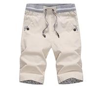 Générique Bermuda Homme Léger Été Shorts De Travail Court avec Poches Taille Elastique L'été Short Cargo Coupe Classique Grandes Tailles Disponibles Homme