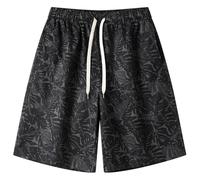 Générique Bermudas De Loisirs Hommes Imprimé Végétal avec Cordon De Serrage Taille Élastique Shorts en Tissu Souple Confort Optimal Respirants Pantalon Court Doux Séchage Rapide Pantalon Mi-Long