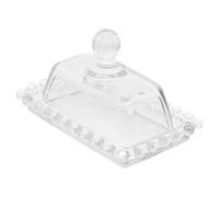 Générique Beurrier en verre classique avec couvercle et résistance aux odeurs, plat à gâteau et bonbons pour mariages ou pendaisons de crémaillère, 1 pièce