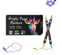 Générique Beyonddraw Dual Tip Acrylic Paint Pen Marker - 24/48/72/96/120/168 Colors, Acrylic Paint Markers for Rock Painting Ceramic Wood Canvas Plastic DIY Crafts (84 Pcs (168 Colors))